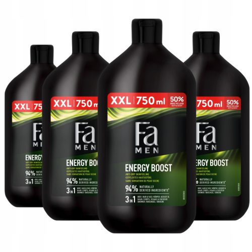 Fa Men Xtreme Sport Energy Boost 3u1 gel za tuširanje i kupanje 4x750 ml