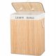 Bambusova košara za rublje s poklopcem, velika posuda s dvostrukim pregradama, 100L