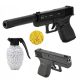 PIŠTOLJ METALNI GLOCK 17 SA PRIGUŠIVAČEM