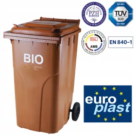   Bio Kanta za Otpatke, Smeđa, 240L SA Certifikatima Europlast Austria