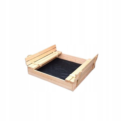 Drveni pješčanik s klupama 120x120 + gratis