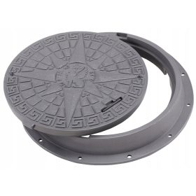   BABILONPLAST Okrugli Poklopac za Septičku Jamu Ø800 mm x Ø600 mm Szare Boje PE 5 Tona