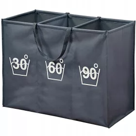   Kosara za rublje s 3 odjeljka, sivi kupaonski organizator 150l Kesper