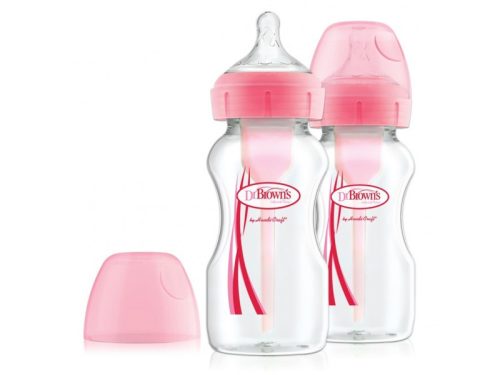 Dr Brown's široka bočica Options+ 270 ml (2 kom.) Ružičasta