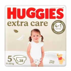    HUGGIES Extra Care 5 pelene (11-25kg) 4u1 hipoalergenske 28 kom.