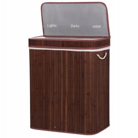    Springos samostojeća košara za rublje 100l, nijanse smeđe i bež