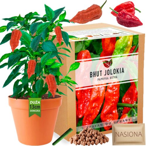 Najljuća Paprika Naga Bhut Jolokia XXL Set za Uzgoj Paprike