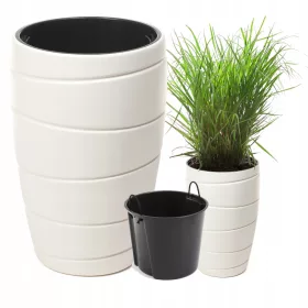    Lamela saksija 60 cm x 40 x 60 cm promjer 40 cm plastična krem