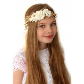   Elegantni, ručno izrađen, prilagodljiv zlatni vjenčić za prvu svetu pričest