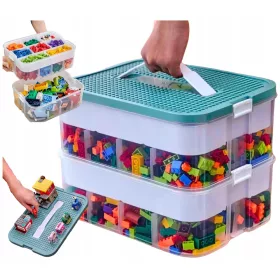 KOCKE ORGANIZATOR ZA IGRUČKE 2-SLOJNI KUTIJA ZA LEGO