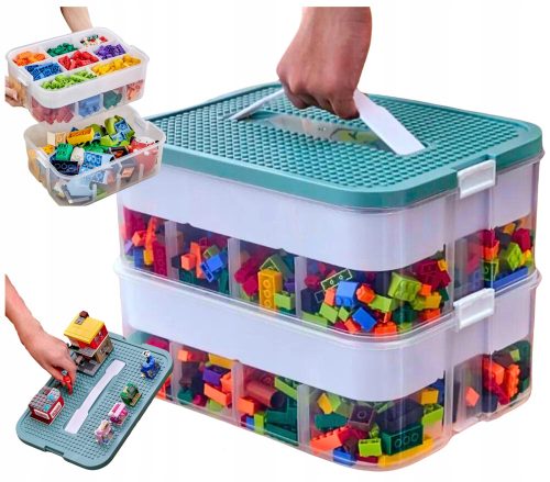 KOCKE ORGANIZATOR ZA IGRUČKE 2-SLOJNI KUTIJA ZA LEGO