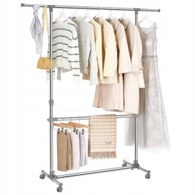 Metalni stalak za odjeću na kotačićima - SONGMICS
