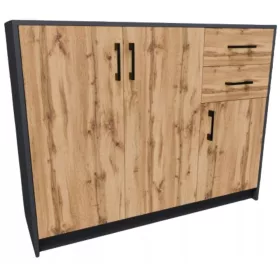    Matkam komoda MATKAMK3D2SGRAFITWOTAN 109,3 x 35 x 85cm wotan hrast, grafit mat