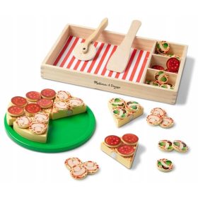   Drevena pizza za rezanje i slaganje sa sigurnim nožem Melissa & Doug 36 dijelova