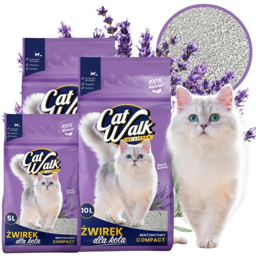 Lavanda CatWalk Bentonitni pijesak za mačke 25L Lavanda CatWalk zgrudvajući 25L