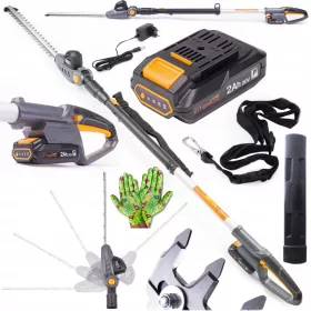    Powermat 41 cm 20 V akumulatorske električne škare + Procera rukavice, vel. 8