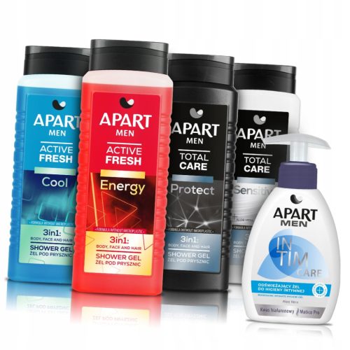 Apart Muški Gel za Tuširanje 3u1 Gel za Intimnu Higijenu MIX Set 4+1