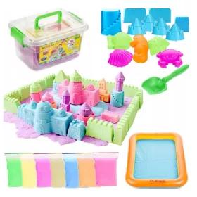   MAGICNI SET PIJESKA KINETYCNOG 3KG KALUPI ZA BAZEN LOPATICA PIJESKOVNIK