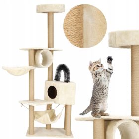   Visoki stup za grebanje za mačke, kula s krevetom i 7 etaža, Springos toranj 101 - 160 cm
