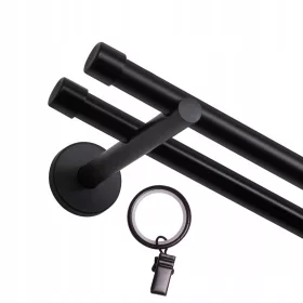    DVUPNA KARNIŠA 160cm, 19mm+19mm CRNO BIJELA SREBRNA MODERNA SMART