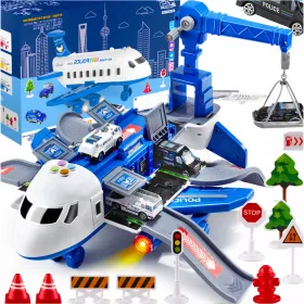   Veliki set sa sklopivim avionom, parkingom i kranom za policiju