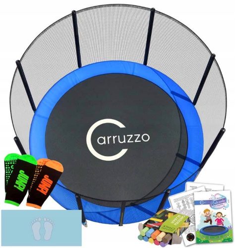 Mocna trampolina ogrodowa 252cm 180kg s vanjskom mrežom + gratis pokloni