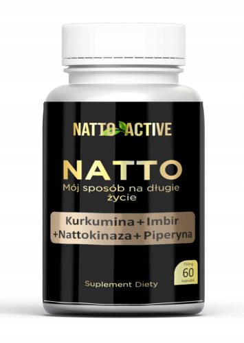 Kapsule Natto Active s Kurkuminom, Đumbirom, Nattokinazom i Piperinom - 60 kapsula