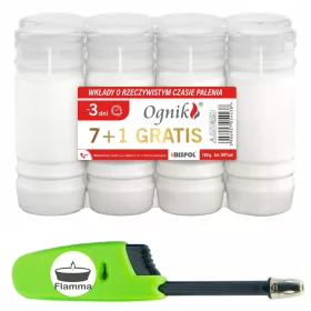    BISPOL Parafinsko punjenje za svijeće WP3 72h, 8 komada + uvlačivi upaljač gratis!