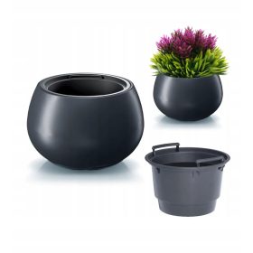    Prosperplast saksija 44 cm x 44 x 27 cm promjer 43,6 cm plastične nijanse sive i srebrne