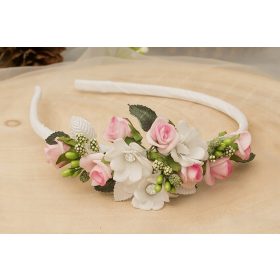   Bogata traka za prvu pričest, cvijeće, bijela, roza, pričesni pribor