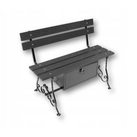 Kovana grobna klupa sa naslonom i kutijom