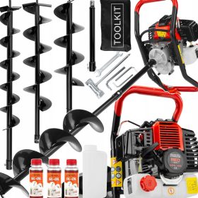    BUŠILICA ZA TLO RITCH BENZINSKI Auger BRAND RED TECHNIC + 3 PRODUŽNE BUŠILICE