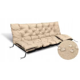    Set vrtnih jastuka 180x60x50 cm za klupu za ljuljanje vodootporne bež boje