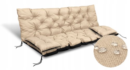  Set vrtnih jastuka 180x60x50 cm za klupu za ljuljanje vodootporne bež boje