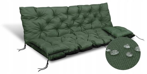  Garnitura vrtnih jastuka 180x60x50 cm za klupu za ljuljanje Vodootporna zelena