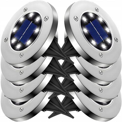  MAXSELL ugradna solarna svjetiljka srebrna 12,6 cm 8 kom.