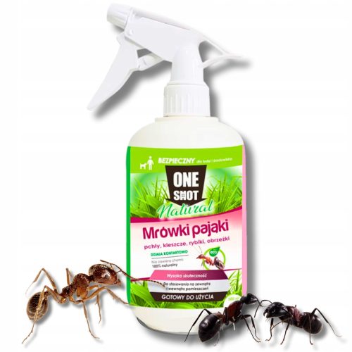 Raspršivač, aerosol protiv krpelja, mrava, pauka, buha, srebrnih ribica One Shot 0,5 kg 500 ml