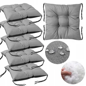    Jastuci za vrtne stolice 6x 42x42 cm vezani vodootporni prošiveni set