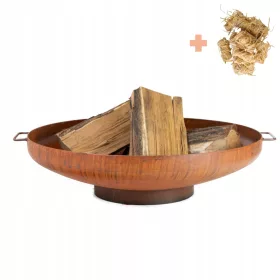    Vrtna jama za vatru s ručkama Corten Steel Deep Fire Bowl 70 cm Roštilj