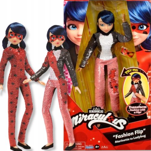  MIRACULOUS BUBAMARA I MAČAK CRNA LUTKA FASHION FLIP ŠLJOKICE 26CM