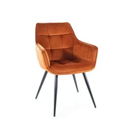 Elegantno krzno LILIA VELVET - crni okvir, cimet BL4215