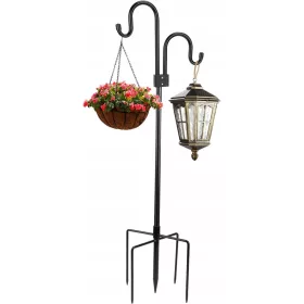   VJEŠALICA ZA CVIJEĆE, STALAK ZA DVOSTRUKI METALNI STALAK, VISOK 193 cm, ZA VRT