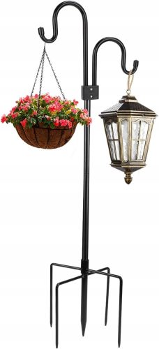 VJEŠALICA ZA CVIJEĆE, STALAK ZA DVOSTRUKI METALNI STALAK, VISOK 193 cm, ZA VRT