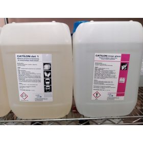    Profesionalno ispiranje i poliranje posuđa - Catilon ispiranje stakla 10L + Profesionalna tekućina za strojno pranje posuđa Catilon det 1 10L