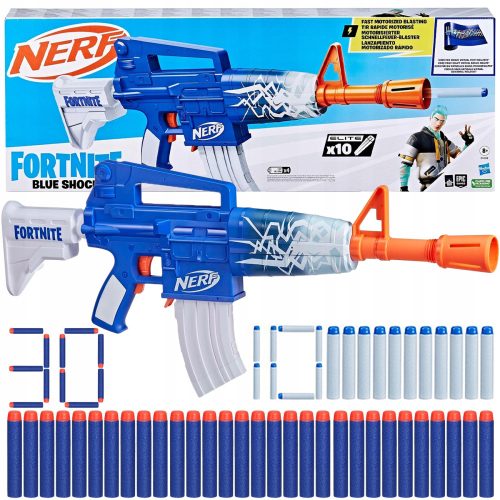 NERF FORNITE PLAVI ŠOK BACAČ + PJENASTI PIKADO 30