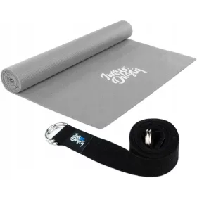    Fitness podloga za jogu 173 x 61 siva YOGA Jung Durstig + remen