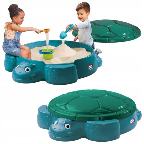 Plastični pješčanik za dvorište Little Tikes s poklopcem kornjača, 2 sjedala