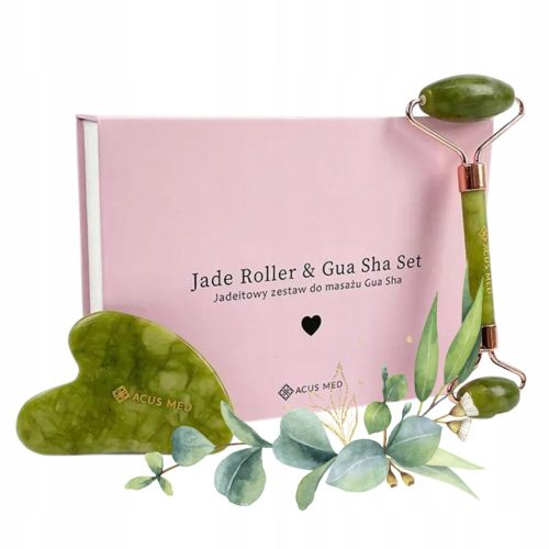 VALJAK ZA LICE OD ŽADA + GUA SHA PLOČA POKLON SET ACUS MED
