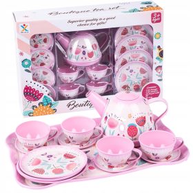   Metalni set za čaj sa 13 komada - Elegantno posuđe za djevojčice