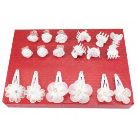   Komplet ukrasa za kosu s bijelim cvjetovima za djevojčice za prvu pričest, 18 komada